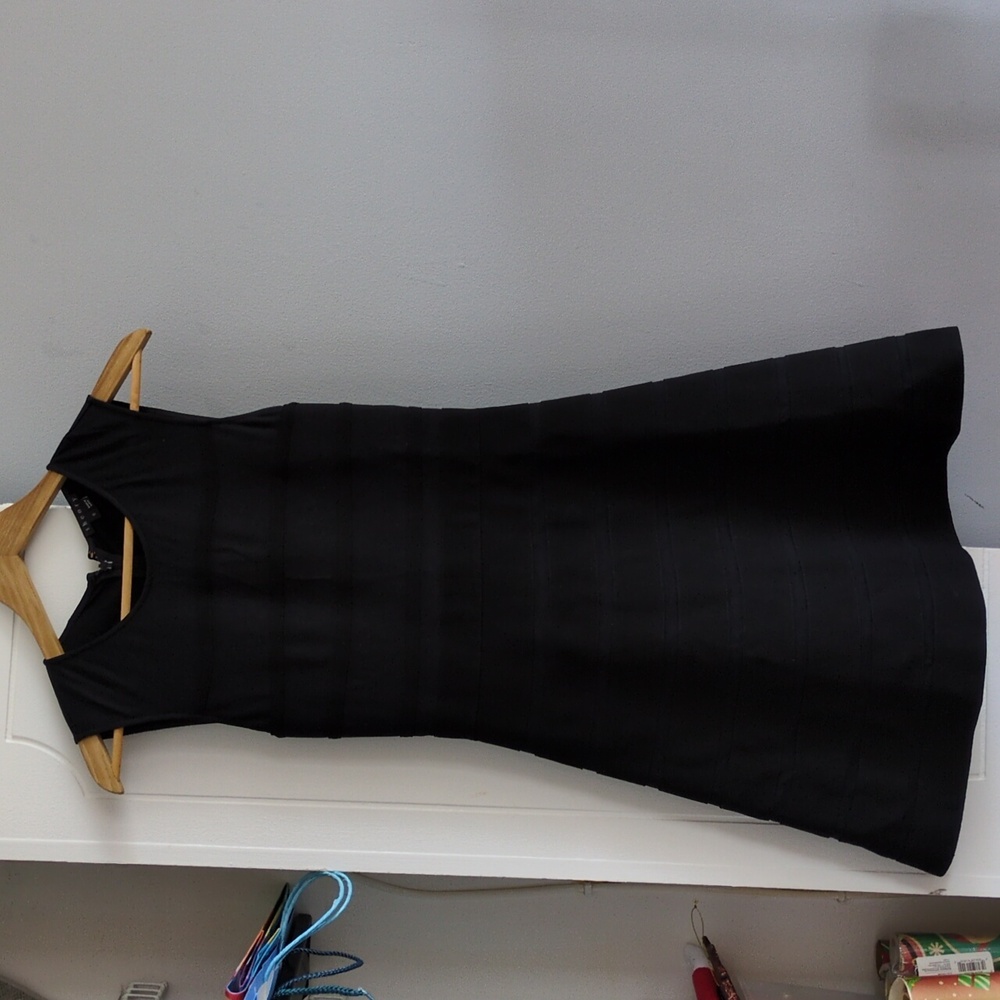 Theory Elegant Black Bandage Mini Dress